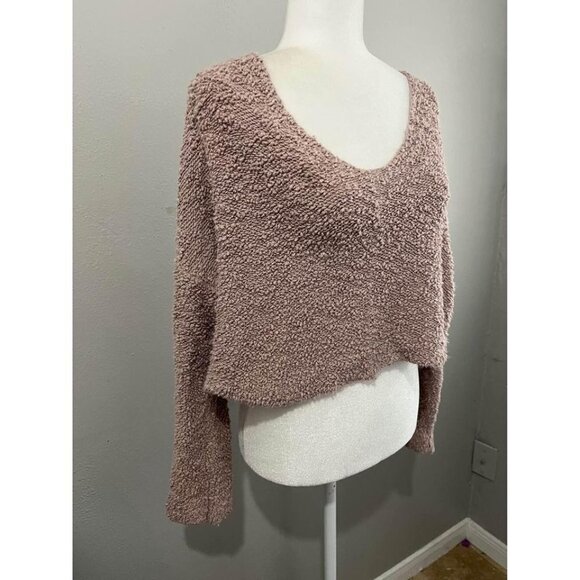 Free People Popcorn Sweater Cropped Oversized Size XS - Picture 4 of 8